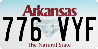 AR license plate 776VYF
