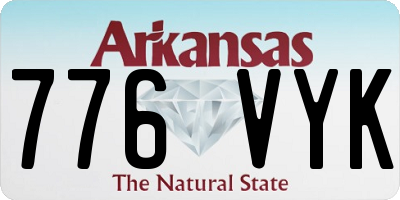AR license plate 776VYK