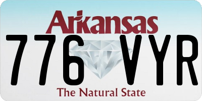 AR license plate 776VYR