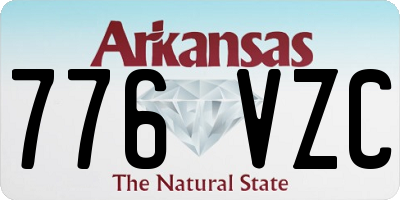 AR license plate 776VZC