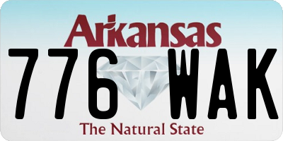 AR license plate 776WAK