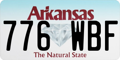 AR license plate 776WBF