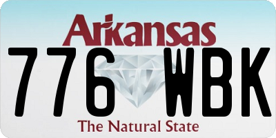 AR license plate 776WBK