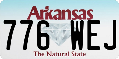 AR license plate 776WEJ