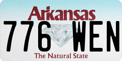 AR license plate 776WEN