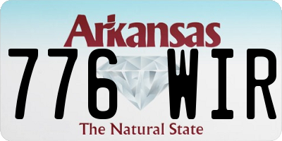 AR license plate 776WIR