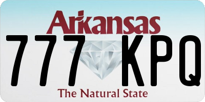 AR license plate 777KPQ