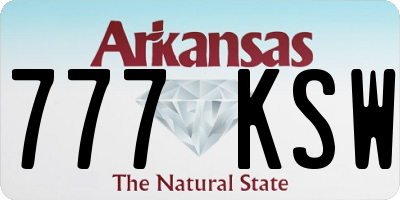 AR license plate 777KSW