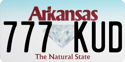 AR license plate 777KUD