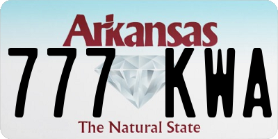 AR license plate 777KWA