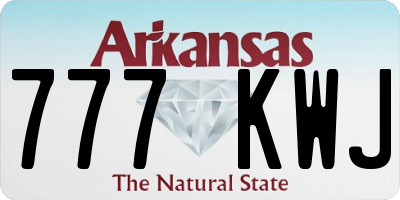 AR license plate 777KWJ