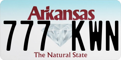 AR license plate 777KWN