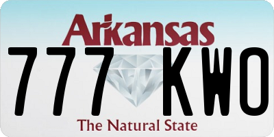 AR license plate 777KWO