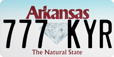 AR license plate 777KYR
