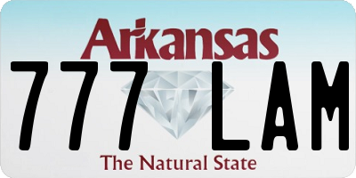 AR license plate 777LAM