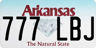 AR license plate 777LBJ