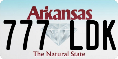 AR license plate 777LDK