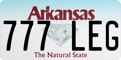 AR license plate 777LEG