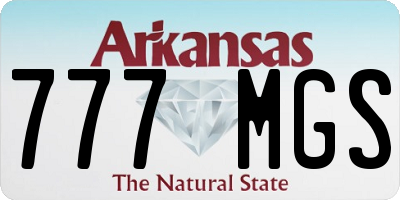 AR license plate 777MGS