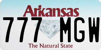 AR license plate 777MGW