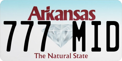 AR license plate 777MID