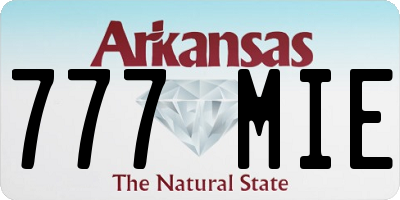 AR license plate 777MIE