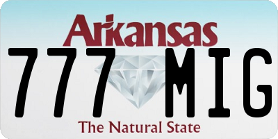 AR license plate 777MIG