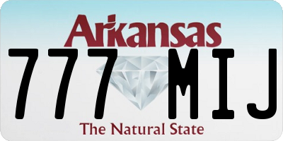 AR license plate 777MIJ