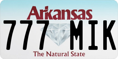 AR license plate 777MIK
