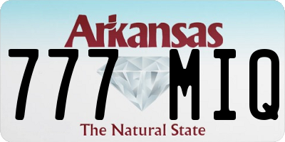 AR license plate 777MIQ