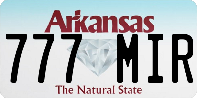 AR license plate 777MIR