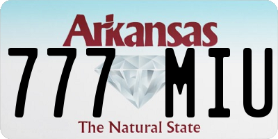 AR license plate 777MIU