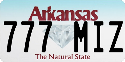 AR license plate 777MIZ