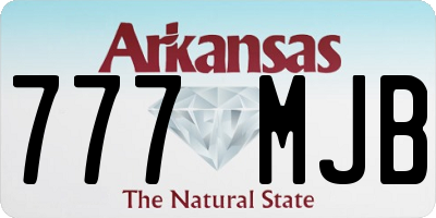AR license plate 777MJB