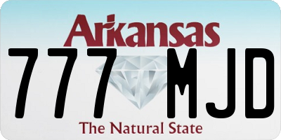 AR license plate 777MJD