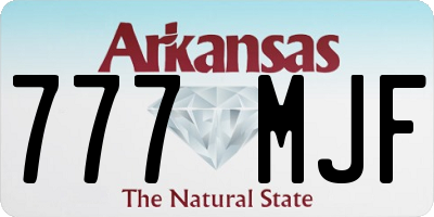 AR license plate 777MJF