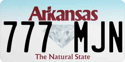 AR license plate 777MJN