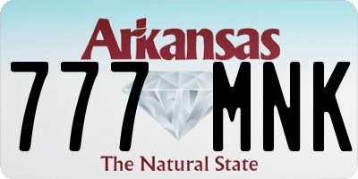 AR license plate 777MNK