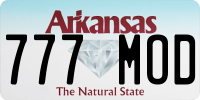 AR license plate 777MOD