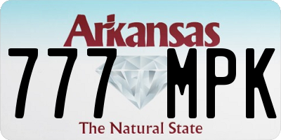 AR license plate 777MPK