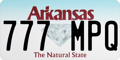 AR license plate 777MPQ
