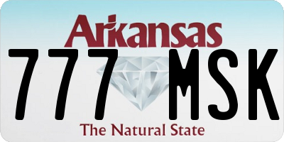 AR license plate 777MSK