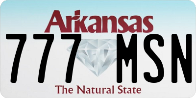 AR license plate 777MSN