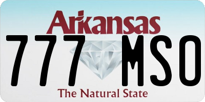 AR license plate 777MSO