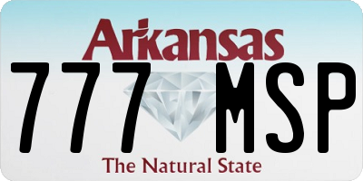 AR license plate 777MSP
