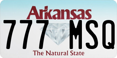 AR license plate 777MSQ