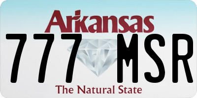 AR license plate 777MSR