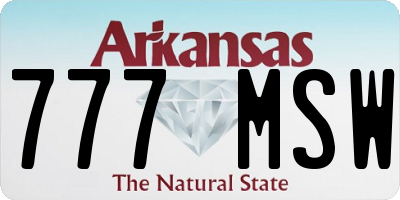 AR license plate 777MSW