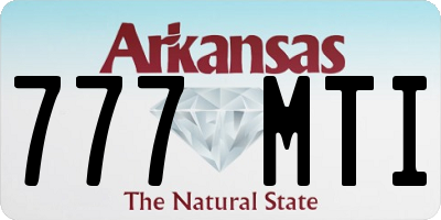 AR license plate 777MTI