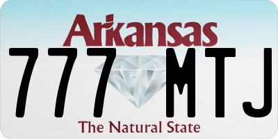 AR license plate 777MTJ